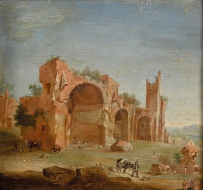 BD (active circa 1750)
Peasants near ruins
Pair...