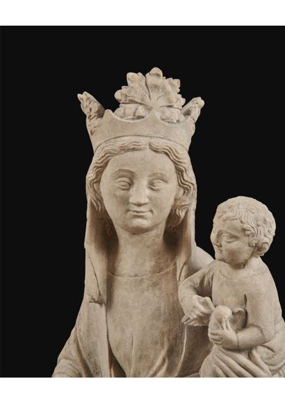 Exceptional, large Virgin and Child in white...