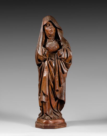 Mater Dolorosa in oak carved in the round,...