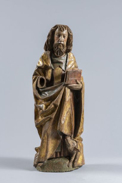 Saint Anthony carved in polychrome limewood...