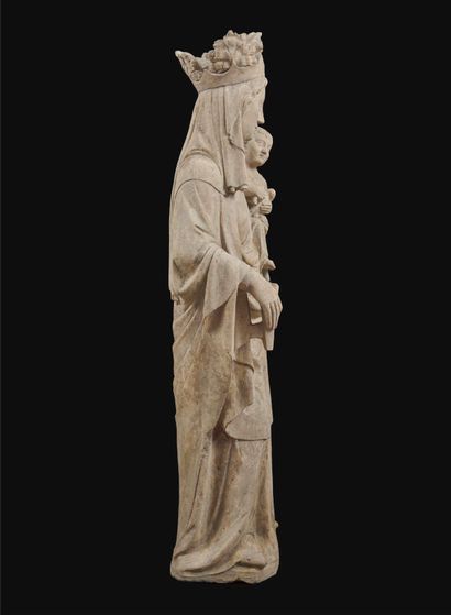 Exceptional, large Virgin and Child in white...