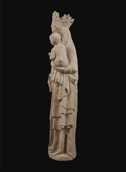 Exceptional, large Virgin and Child in white...