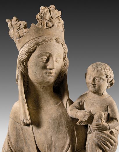 Exceptional, large Virgin and Child in white...