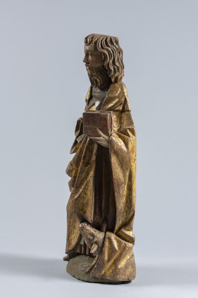 Saint Anthony carved in polychrome limewood...