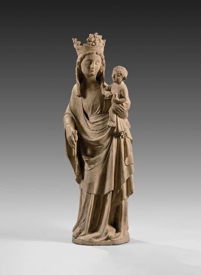 Exceptional, large Virgin and Child in white...