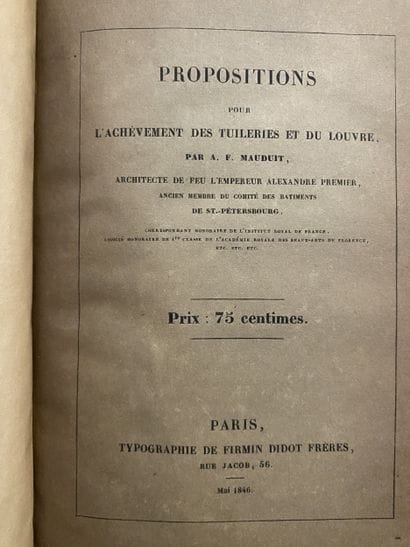 MAUDUIT (Antoine François).
Propositions...