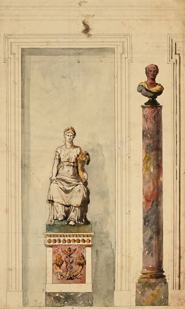 Attribué à Pierre FONTAINE
Allégorie de l'abondance...