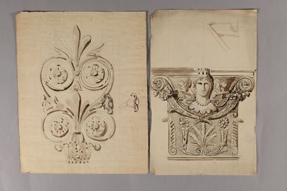 Pierre FONTAINE
Bas-relief studies, capital...