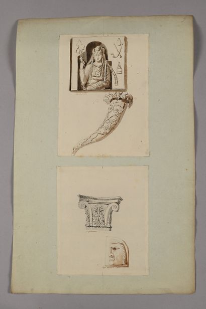Pierre FONTAINE
Cornucopia and Vestal stele,...