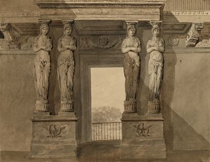 Pierre FONTAINE
Door frame with caryatids,...