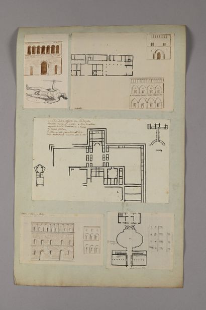 Pierre FONTAINE
Views of facades and plans,...