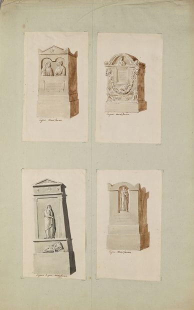 Pierre FONTAINE
Four studies of tombs after...