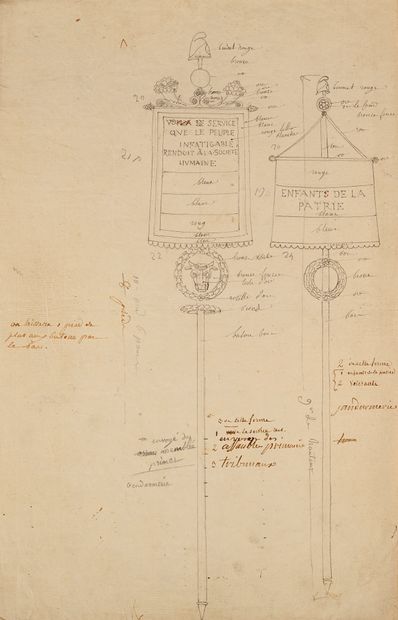 Charles PERCIER
Projets de mâts surmontés...