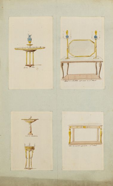 Charles PERCIER
Four furniture projects,...