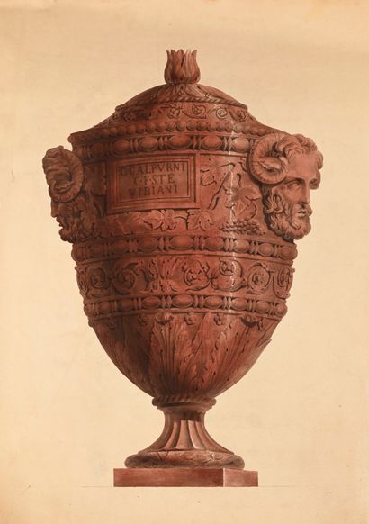 FRENCH SCHOOL circa 1850
Project for an urn...