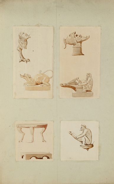 Pierre FONTAINE
Studies of four antique subjects,...