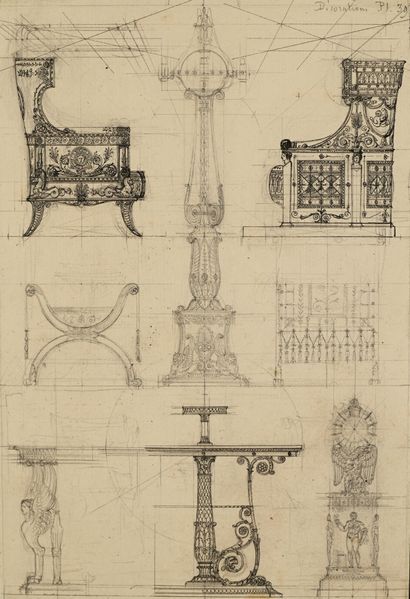Charles PERCIER and Pierre FONTAINE
Desk,...