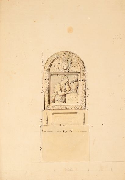 Pierre FONTAINE
Three designs for funerary...