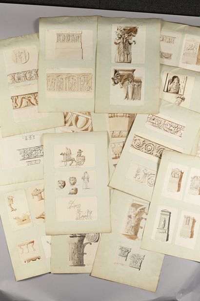Pierre FONTAINE
Studies of four antique subjects,...