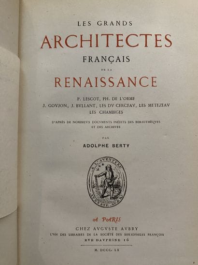 BERTY (Adolphe).
- The Great French Architects...