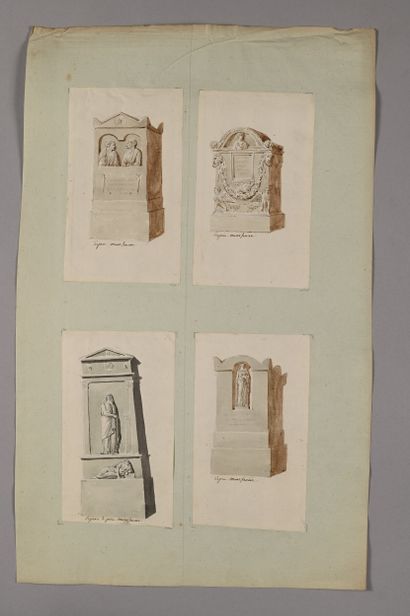 Pierre FONTAINE
Four studies of tombs after...