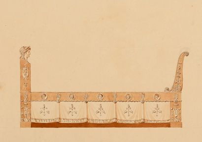 Charles PERCIER
Project for a bed
Pen and...