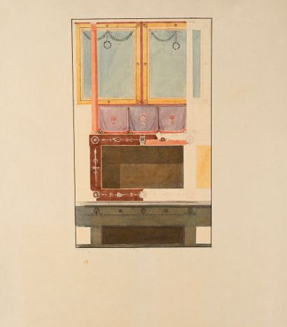 Charles PERCIER
Projet de décor pour un théâtre,...