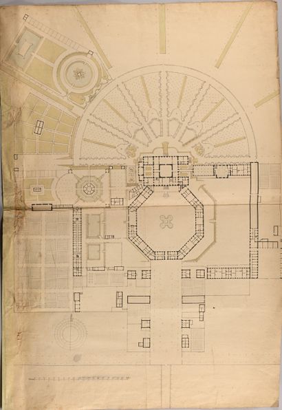 19th-century FRENCH SCHOOL
Plan of a residence...