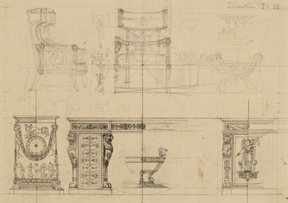 Charles PERCIER and Pierre FONTAINE
Desk,...