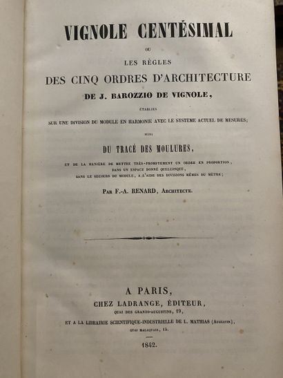 RENARD (François-Augustin).
Vignole centésimal...