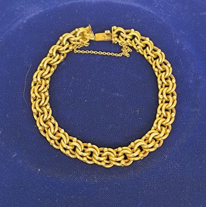 Gourmette bracelet in 750°/°° hollow gold,...