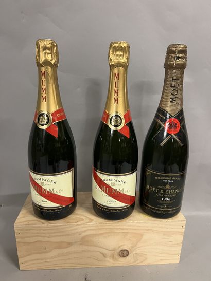 3 bottles CHAMPAGNE DIVERS
(1 Moet & Chandon,...