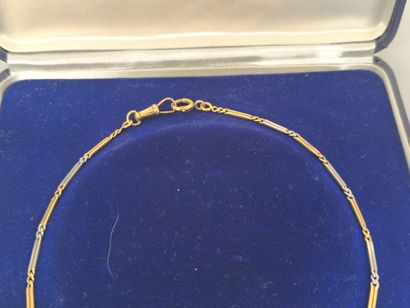 Two gold 750°/°° watch chain, flat openwork...