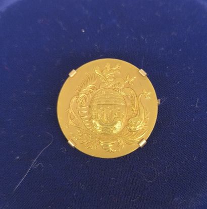 Gold medal 750°/°° decorated with a coat...