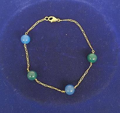 Bracelet in 750°°° gold, gourmet links holding...