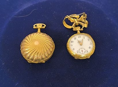 Collar watch in 750°/°° gold, the bowl with...