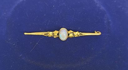 Barrette brooch in 750°/°° gold, centered...