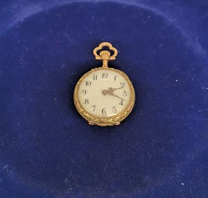 Collar watch in 585°/°° gold, plain bowl...