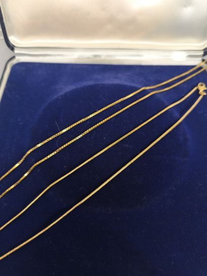 Chain and sautoir in gold 750°/°°, flat links...