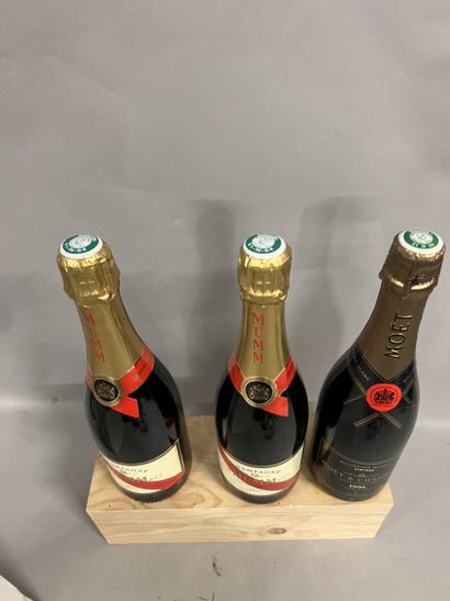 3 bottles CHAMPAGNE DIVERS
(1 Moet & Chandon,...