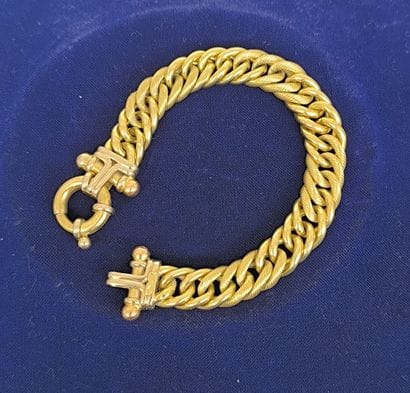 Gourmet bracelet in 750°/°° hollow gold,...