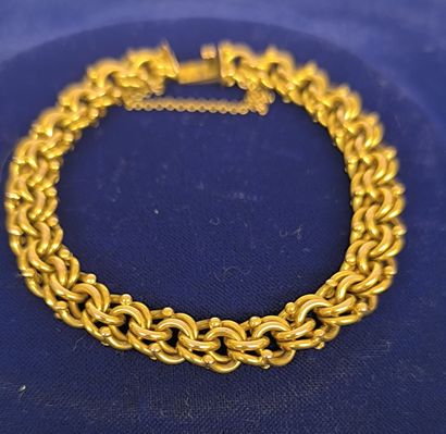 Gourmette bracelet in 750°/°° hollow gold,...