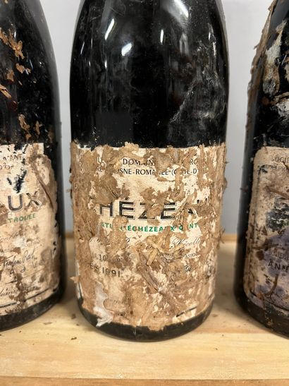 3 bouteilles ECHEZEAUX, DRC 1991 (ea, très...