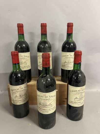 6 bottles Château DE SALES Pomerol 1983 (es,...