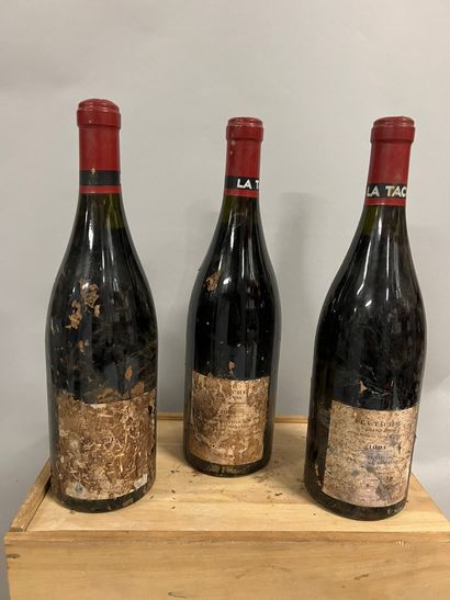 3 bouteilles LA TACHE, DRC 1991 (ea, très...