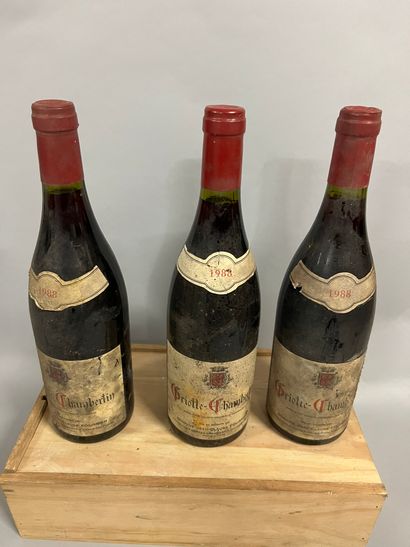 3 bouteilles GRIOTTE-CHAMBERTIN, Domaine...