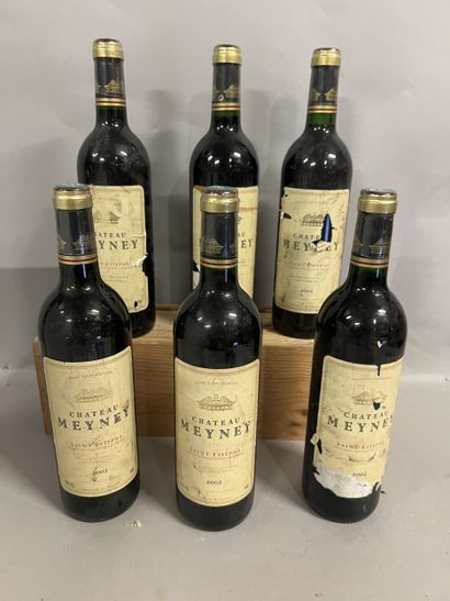6 bottles Château MEYNEY, Saint-Estèphe 2002...