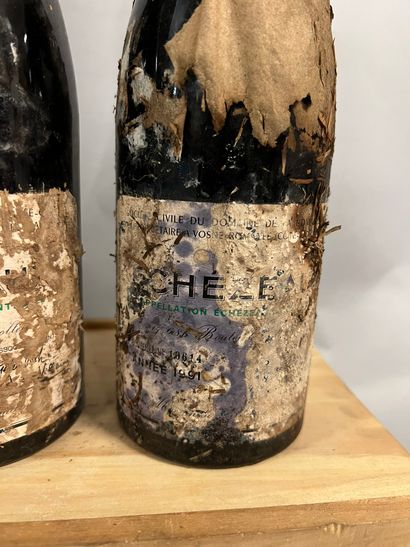 3 bouteilles ECHEZEAUX, DRC 1991 (ea, très...