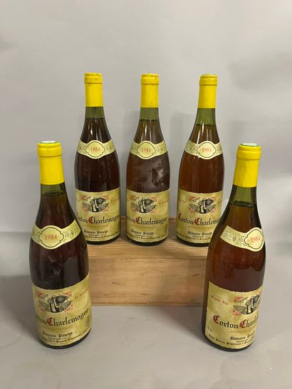 5 bottles CORTON CHARLEMAGNE, Pavelot 19...
