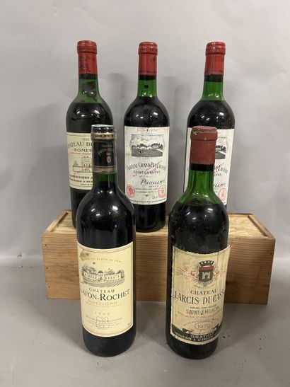 5 bottles BORDEAUX DIVERS (2 Ch. Grand-Puy-Lacoste...